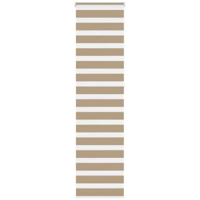 Image of vidaXL Zebra Blind Sand Brown 65x230 cm Fabric Width 60.9 Polyester