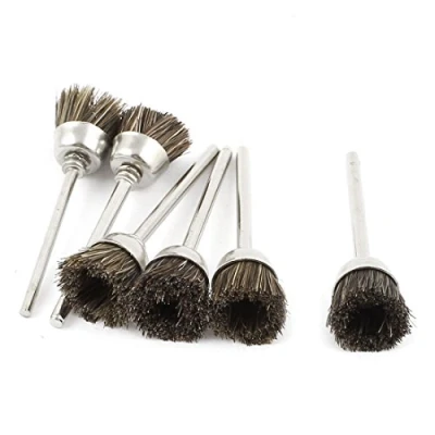 Image of sourcingmap 6 Pcs 15mm Dia Soft Brown Nylon Brush Polishing Wheel for Rotary Tool