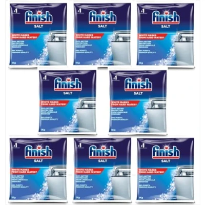 Image of Finish Dishwasher Salt, 8kg, Prevents Limescale Build Up, Effective against Hard Water (8 x 1kg)
