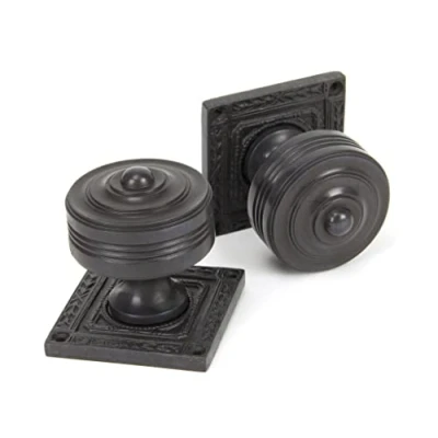 Image of From The Anvil Aged Bronze Tewkesbury Square Mortice Knob Set