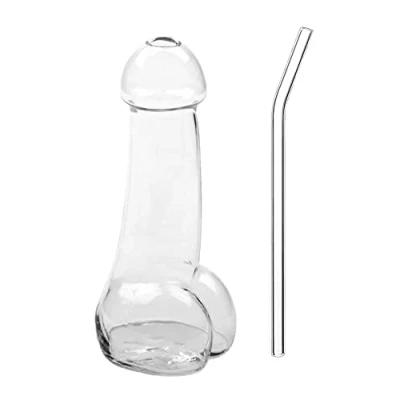 Image of BVSPA Shot Transparent Glass Cup Wine Glasses Genital Dick Penis Cocktail Mug Plastic Night Party Straws Drinkware Hen Bar Willy Container Unique bierglas Lampe strohhalm