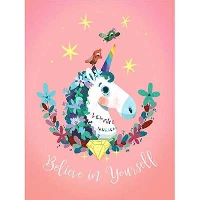 Image of Wee Blue Coo Unicorn Believe in Yourself Canvas Wall Art Print