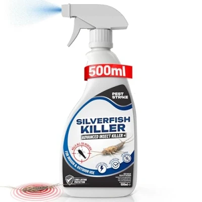 Image of Silverfish Killer Spray 500ml Repellent for Indoor and Outdoor Use Rapid Action, Lasting Protection &amp; Stain Free Formula Silver Fish Killing