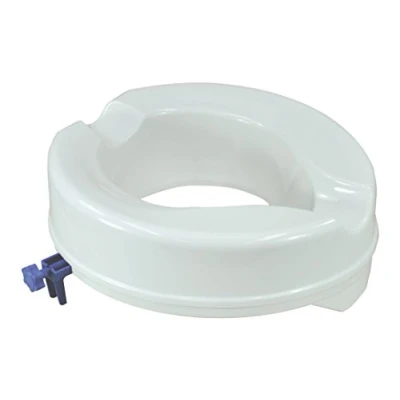 Image of Aidapt 100mm (4&quot;) Elevation Raised Comfortable Toilet Seat Easy Fit White