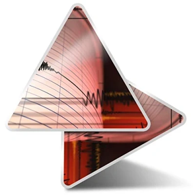Image of 2 x Triangle Stickers 10 cm Seismograph Earthquake Machine Fun Decals for Laptops,Tablets,Luggage,Scrap Booking,Fridges #13247