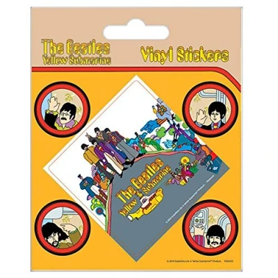 Image of Pyramid International The Beatles (Yellow Submarine) Vinyl Stickers, Paper, Multi Colour, 10 x 12.5 1.3 cm