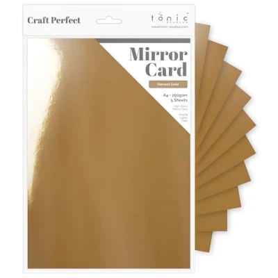 Image of Craft Perfect High Gloss Mirror Card A4, Harvest Gold