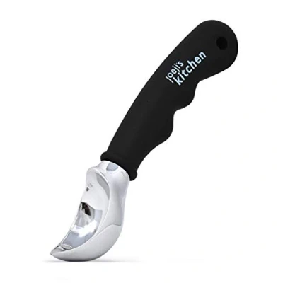 Image of ﻿﻿﻿Joeji&#039;s Kitchen Ice Cream Scoop Server Stainless Steel Easy Trigger Ergonomic Non Slip Soft Grip Handle Icecream and Melon Baller Scooper
