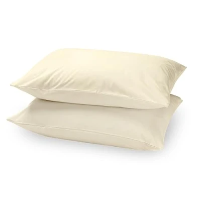 Image of Plain Pillow Cases 2 Pack, Breathable Soft &amp; Cozy Hotel Quality Dyed Pillowcases Pack Of 2, Solid Bedding Hypoallergenic Envelope Closure Covers, Cream