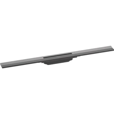 Image of hansgrohe 56044340 RainDrain Flex Complete Set Shower Drain 800 Can Be Shortened Brushed Black Chrome Channel, 80 cm
