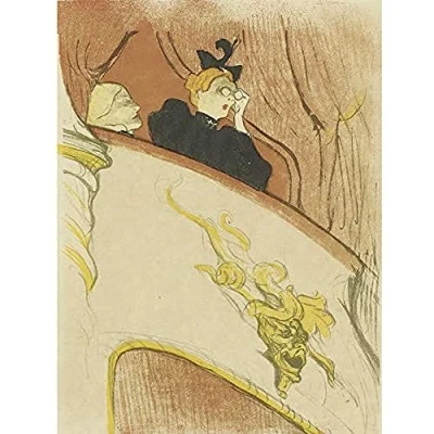 Image of Artery8 Toulouse Lautrec Theatre Box Golden Mask Painting Art Print Canvas Premium Wall Decor Poster Mural