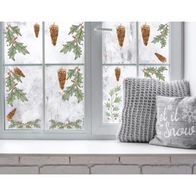 Image of QuoteMyWall Large Pack Christmas Foliage Window Stickers Decals