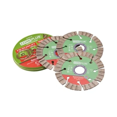 Image of Coreplus CORDBGP115 115mm HTT Hybrid Segmented Diamond Grinder Blades x3 Pack