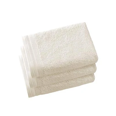 Image of De Witte Lietaer Contessa Luxe Set of 3 Guest Towels, Cotton, Vanilla, 40 x 60 cm
