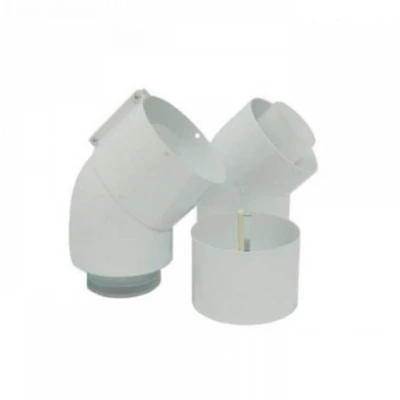 Image of Heatline 45 Degree Flue Elbow White 100mm 20118016