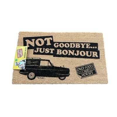 Image of Sporting Profiles Only Fools and Horses Large Official Door Mat Doormat Not Goodbye, Just Bonjour