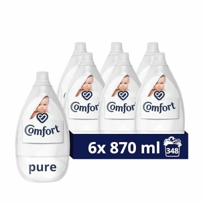 Image of Comfort Pure Ultra Concentrated Fabric Conditioner dermatologically tested gentle next to sensitive skin 6x 870 ml (348 washes)