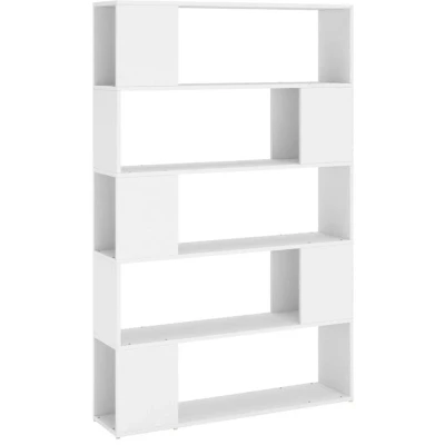 Image of vidaXL Book Cabinet Room Divider White 100x24x155 cm Engineered Wood
