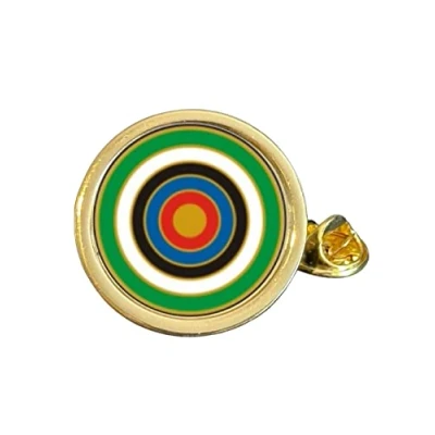Image of Traditional Archery Target Award Gold Plated Domed Lapel Pin Badge in Bag