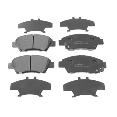 Image of 45022SZTG00, 45022TARG00, 45022TF0G00, 45022TF0G01, 45022TF0G02 Brake pad set BLUE PRINT ADH24285 Front Axle with acoustic wear warning HONDA: JAZZ 4