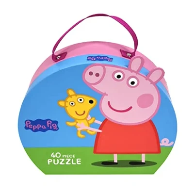 Image of Barbo Toys Peppa Pig Teddy Bear Suitcase Puzzle 40 Piece for Children from 3 Years in Case with and Her Toy