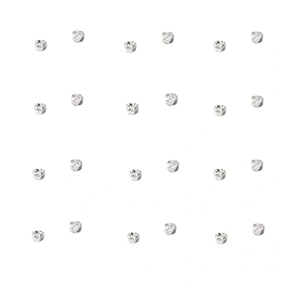 Image of 24Pcs Crystal Magnetic Stud Earrings Stainless Steel Cubic Zirconia Non Piercing Tragus Nose Fake Ear Lip Ring Clip Jewelry for Women Men 3mm white,