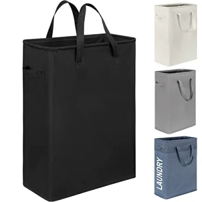 Image of Chrislley Slim Laundry basket Small Foldable Hamper Collapsible Washing Bin with Handle