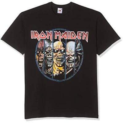 Image of Iron Maiden Men&#039;s IMTEE02MB Eddie Evolution Short Sleeve T Shirt, Black, Small
