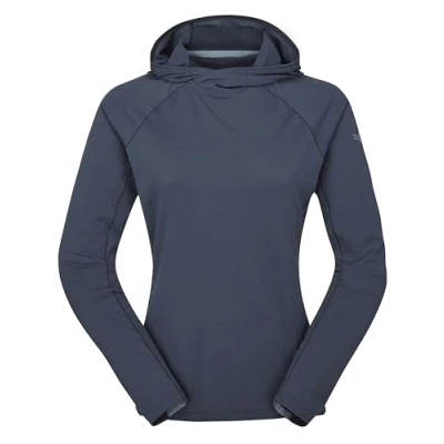 Image of Rab Women&#039;s Sonic Hoody Lightweight Breathable Baselayer Shirt for Hiking &amp; Trail Running Tempest Blue Large