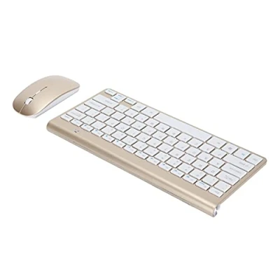 Image of ciciglow Computer Input Device, 2.4G Wireless 78 Keys Ultraslim Keyboard Mouse Combo, Ergonomic Wearproof Accessories for Notebook Computer(Gold)