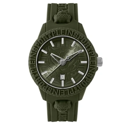 Image of Plein Sport Men&#039;s Watch Analogue Quartz Fearless Silicone, Green Psqba0723, Strap.