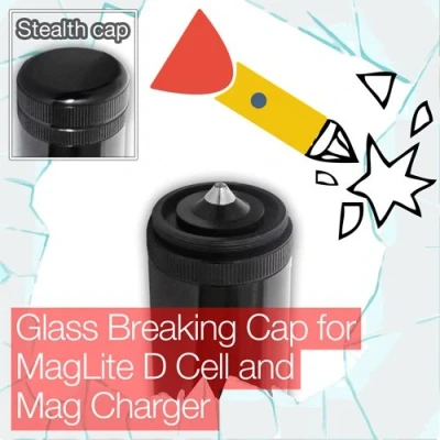 Image of Stealthy Glass Breaking End/Tail Cap MagLite D Cell Mag Charger Torch/flashlight