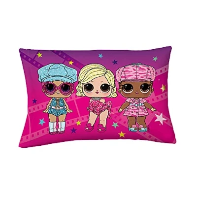 Image of Franco Kids Bedding Super Soft Microfiber Reversible Pillowcase, 20 in x 30 in, LOL Surprise