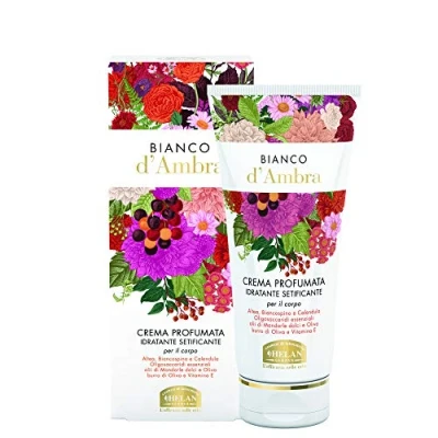 Image of Helan Bianco d&#039;Ambra Moisturising, Scented Body Cream with Vitamin E, Olive Oil &amp; Sweet Almond Non Greasy, Smudging, Gentle Moisturiser Softening, Silky Effect Made in Italy, 200 ml