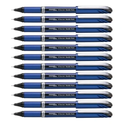 Image of Pentel BLN25 AX EnerGel Plus 0.5mm Tip Pen Black (Pack of 12)