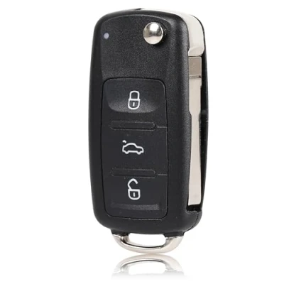 Image of Betterher 3 Button Replacement folding car key housing shell with blade compatible for VW Volkswagen Golf Mk6 T1iguan Skoda Octavia Polo Passat CC SEAT
