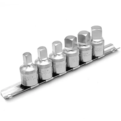 Image of DAKCOS Oil Drain Plug Key Set, 1/2&quot; Drive, 6 PCS Service Socket Set Metric 8mm/10mm/12mm/14mm,3/8&quot; 1/2&quot;,CR V