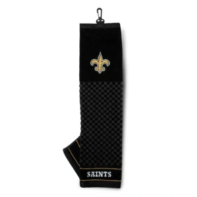 Image of Team Golf NFL New Orleans Saints Embroidered Towel Towel, Checkered Scrubber Design, Logo