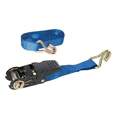 Image of Silverline Rubber Handled Ratchet Tie Down Strap J Hook 4.5m x 25mm Rated 350kg Capacity 700kg