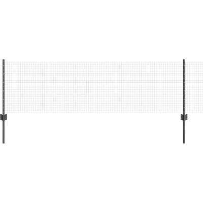Image of vidaXL Welded Wire Fence with 22 U Posts Grey 0.6x50 m Steel