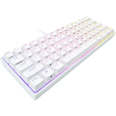 Image of Corsair K65 RGB Mini Wired 60% Mechanical, CH 9194114 NA, Cherry MX Speed Linear Switch Gaming Keyboard with PBT Double Shot Keycaps White (Renewed)