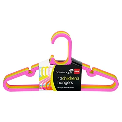Image of HOMESHOPA Children&#039;s Hanger, 40 Pack Plastic Kids Hangers for Clothes, Ultra Thin Space Saving Baby Hangers, Nonslip Tubular Sturdy &amp; Durable Infant Toddler Coat Multicolour