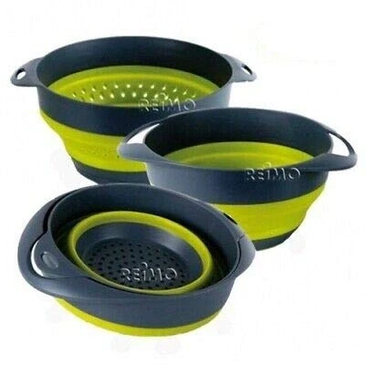 Image of Camp4 Silicone Bowl and Colander Foldable 2 in 1 Grey Lime