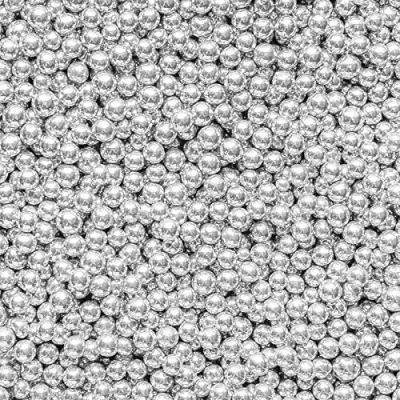 Image of 6mm Edible Chocolate Balls Cake or Cupcake Decoration Sprinkles (Silver, 100g)