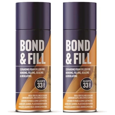 Image of ZOPPER 2 x Expanding Foam Filler Spray 500ml for Bonding, Filling, Sealing &amp; Insulating Ideal Filling and Awkward Gaps, Hollows Cavities Can be Cut, Sanded, Plastered or Painted