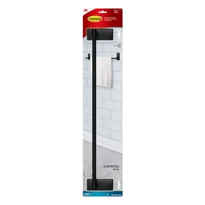 Image of Command Bath towel bar [Removable]: 1 [4 strips] (Matte Black) / 4 strips