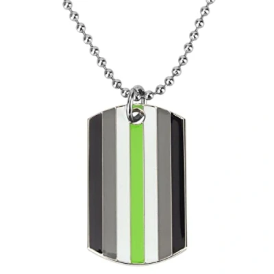 Image of Sinwinkori Demiboy Pride Dog Tag Pendant Necklace Fashion Jewellery 60cm Ball Chain Valentines Day Birthday Gift for Couples