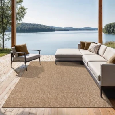 Image of the carpet Mistra Robust Rug, Modern, Durable and Easy Care, Indoor Outdoor, Living Room, Ideal for Kitchen, Hallway Conservatory, Flat Weave, Natural, 80 x 150 cm
