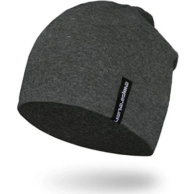 Image of EMPIRELION 9&quot; Multifunctional Lightweight Beanies Hats, Thin Running Skull Cap Helmet Liner Sleep Caps for Men Women Dark Grey Melange