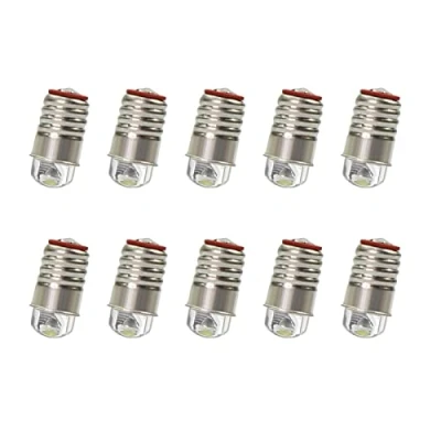 Image of Evemodel E501W 10PCS Bright White LED Screw Bulb E5 E5.5 12V 14V Spur H0/TT/N Scale NEW